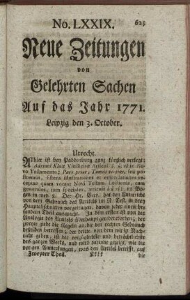 No. LXXIX. Leipzig den 3. October. - No. LXXXVII. Leipzig den 31. October.