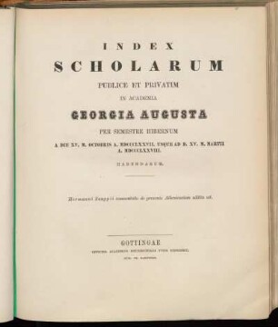 1877_WS: Index scholarum publice et privatim in Academia Georgia Augusta ... habendarum