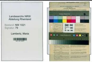 Entnazifizierung Maria Lambertz , geb. 10.09.1911 (Beamtin)