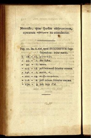 Nonnulla, quae sparsim observavimus, operarum ... ita emendentur.