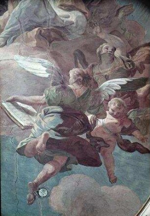 Verherrlichung der heiligen Maria Magdalena, umgeben von den drei theologischen Tugenden