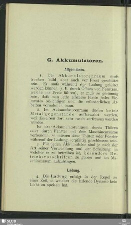 G. Akkumulatoren