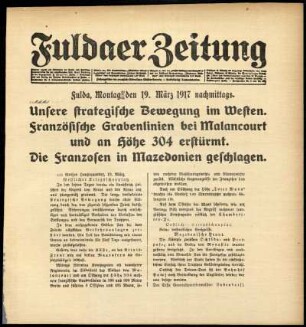 Ausgabe vom Montag, den 19. März 1917.