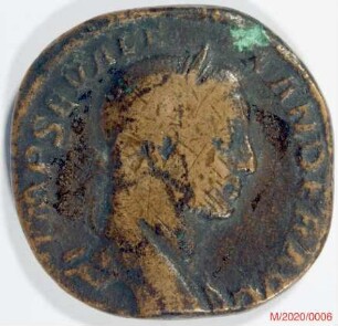 Römische Münze, Nominal Sesterz, Prägeherr Severus Alexander, Prägeort Rom, Original