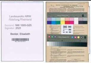 Entnazifizierung Elisabeth Becker , geb. 01.04.1904 (Geschaeftsinhaberin)