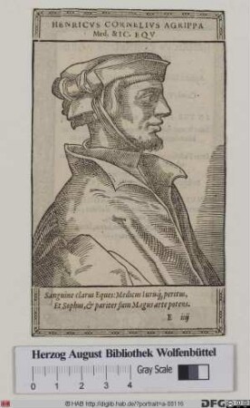 Bildnis Heinrich Cornelius (eig. Heinrich Cornelis) Agrippa von Nettesheim