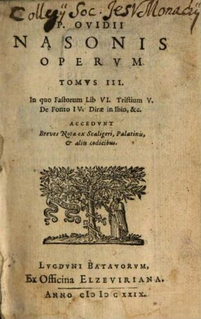 Publii Ovidii Nasonis Operum ..., Tomus III