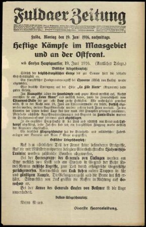 Ausgabe vom Montag, den 19. Juni 1916.