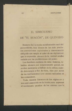 El simbolismo de "El Buscón", de Quevedo