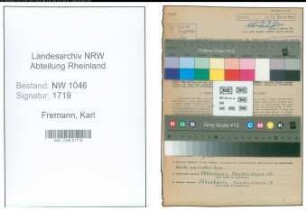 Entnazifizierung Karl Fremann , geb. 02.09.1912 (Baeckermeister)