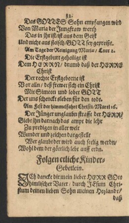 Folgen etliche Kinder-Gebetlein.