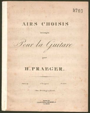 Airs choisis : arrangés pour la guitare ; oeuv. 29