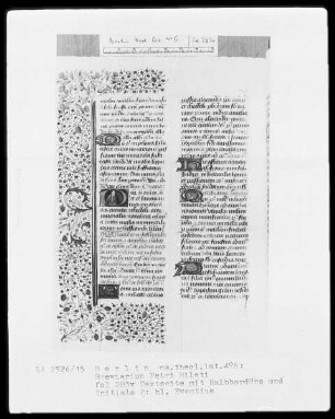 Breviarium Petri Mileti — Initiale P, darin der heilige Eventius, Folio 283verso