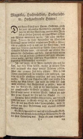 Magnifici, Hochwürdige, Hochgelahrte, Hochzuehrende Herren!
