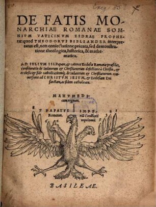 De Fatis Monarchiae Romanae Somnivm Vaticinvm Esdrae Prophetae