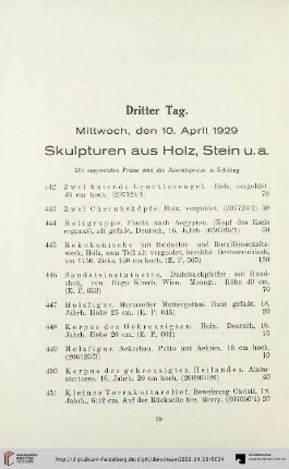 Dritter Tag. Mittwoch, den 10. April 1929 (Nr. 442-599)