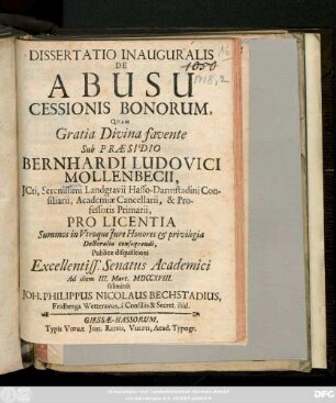 Dissertatio Inauguralis De Abusu Cessionis Bonorum