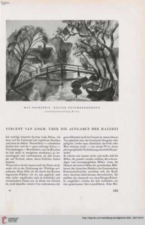 42: Vincent van Gogh - über die Aufgaben der Malerei