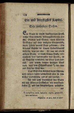 Ein und dreyßigstes Kapitel. Sehr sonderbare Sachen.