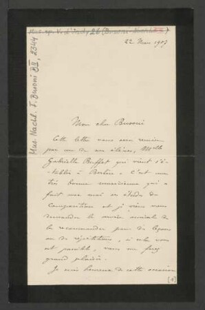 Brief an Ferruccio Busoni : 22.03.1907