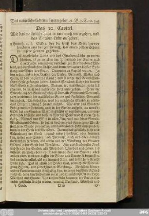 Das 10. Capitel. Wie das natüriche Licht in uns muß untergehen, und das Gnaden-Licht aufgehen.
