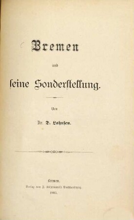 Bremen und seine Sonderstellung