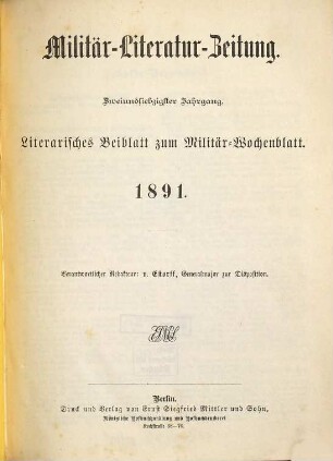 Militär-Literatur-Zeitung. 72. 1891