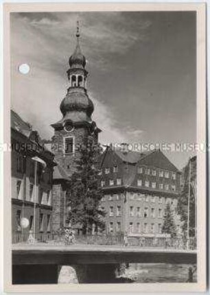 Monschau, Evangelische Stadtkirche und Rotes Haus
