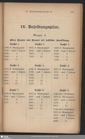 IX. Besoldungsplan