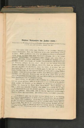 Unsere Kolonien im Jahre 1900.