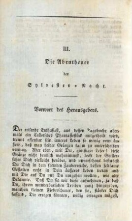 III. Die Abentheuer der Sylvester-Nacht
