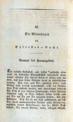 III. Die Abentheuer der Sylvester-Nacht