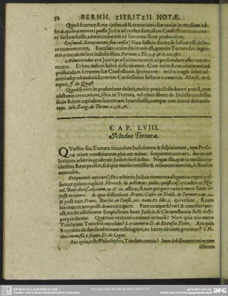 Cap. LVIII. Modus Torturae