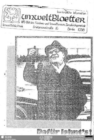 1989,Sep.: Umweltblaetter : Infoblatt des Friedens- und Umweltkreises Zionsgemeinde