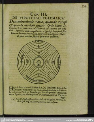 Cap. III. De Hypothesi Ptolemaica