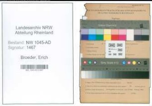 Entnazifizierung Erich Broeder , geb. 24.05.1913 (Angestellter)