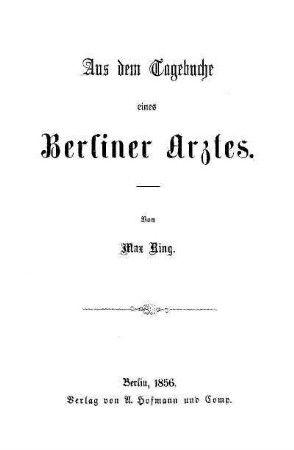 Aus dem Tagebuch eines Berliner Arztes