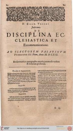 De Disciplina Ecclesiastica