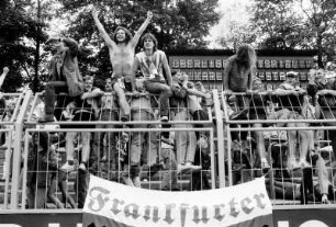 Fans des 1. FC Union Berlin in Karl-Marx-Stadt (Chemnitz)