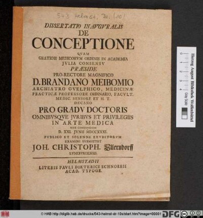 Dissertatio Inavgvralis de conceptione