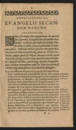 Analysis Logica Evangelii Secundum Marcum.