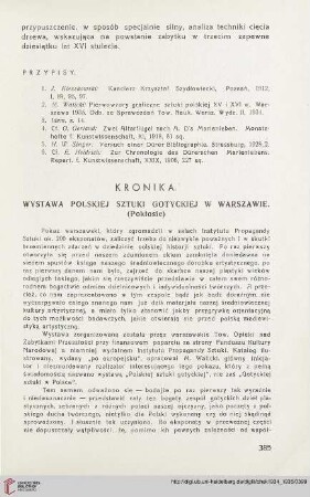 3: Wystawa polskiej sztuki gotyckiej w Warszawie : Połosie