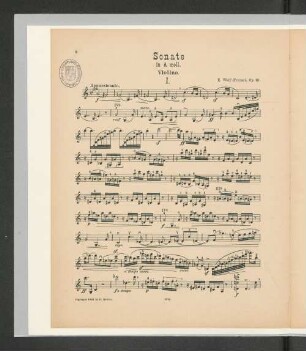 Sonate in A moll. Violino.