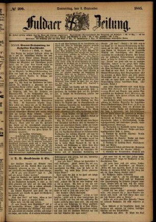 Ausgabe vom Donnerstag, den 03. September 1885.