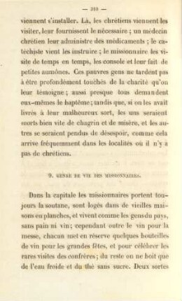 9. Genre de vie des missionaires