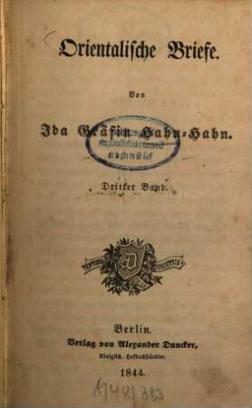 Orientalische Briefe, 3
