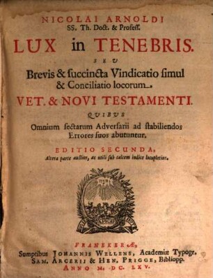 Lux in tenebris