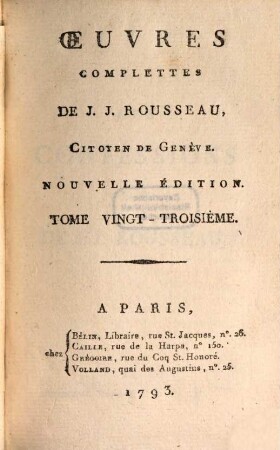Mémoires. 1, Les Confessions De De [!] J. J. Rousseau ; T. 1