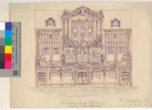 Entwurf für die Fassade des neuen Stadttheater