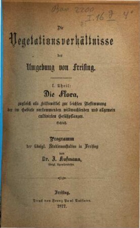 Die Vegetationsverhältnisse der Umgebung von Freising, 1,Schlu ̂